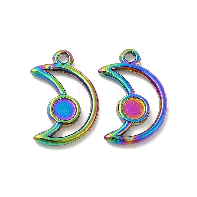 Ion Plating(IP) 304 Stainless Steel Pendants Cabochon Settings STAS-B032-20MC-1