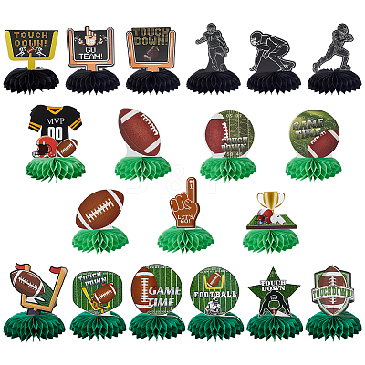 2Bags 2 Styles  Sports Paper Rugby Display Decorations AJEW-ME0002-86-1