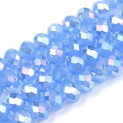 Electroplate Glass Beads Strands EGLA-A034-J6mm-B08-1