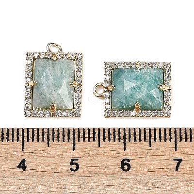 Natural Amazonite Faceted Rectangle Pendants G-I375-05G-07-1