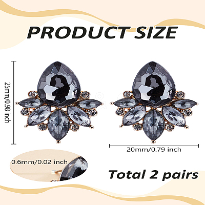 2 Pairs Rhinestone Teardrop Stud Earrings EJEW-LP0001-22A-1