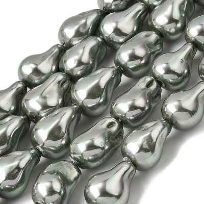Electroplate Opaque Glass Imitation Pearl Beads Strands EGLA-K063-01A-1