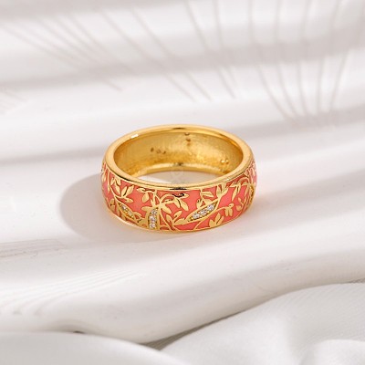 Brass Micro Pave Cubic Zirconia Finger Rings FS-WGFDCA6-05-1