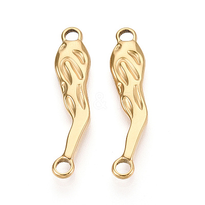 304 Stainless Steel Textured Hot Pepper Links/Cennector Charms STAS-T067-86G-1