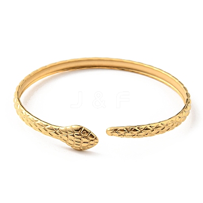 304 Stainless Steel Snake Cuff Bangle LS-BJEW-F456-01G-1