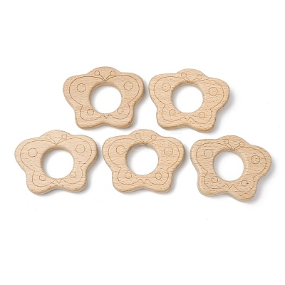 Natural Beech Wood Linking Rings WOOD-I017-08-1