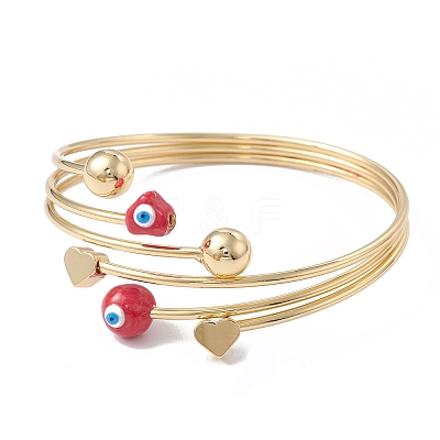 Brass Cuff Bangles BJEW-A134-01G-M-1