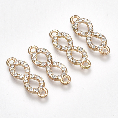 Alloy Rhinestone Links connectors ALRI-T004-20G-1