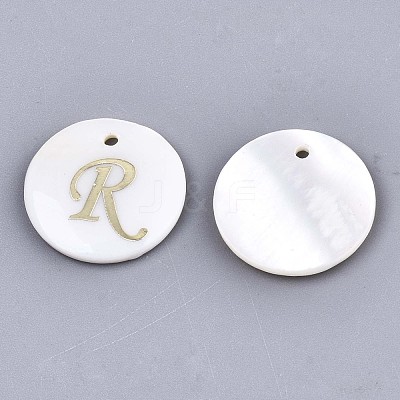 Natural Freshwater Shell Pendants SHEL-N027-04R-1