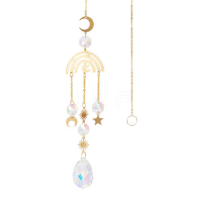 1Pc Faceted Glass Sun Catcher Pendant Decorations AJEW-TA0003-19-1