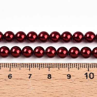 Baking Paint Pearlized Glass Pearl Bead Strands HY-N002-6mm-A13-1