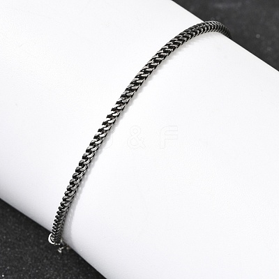 304 Stainless Steel Curb Chian Bracelets for Women Men BJEW-K240-12B-AS-1
