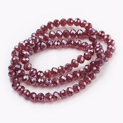 Electroplate Glass Beads Strands X-GLAA-K027-PL-A03-1