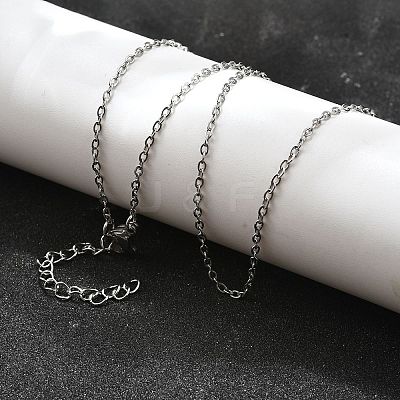 Non-Tarnish 304 Stainless Steel Cable Chain Necklace STAS-T040-PJ204-40-1