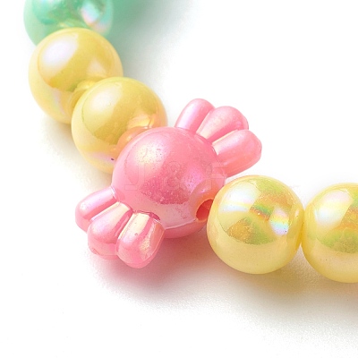 Opaque Acrylic Beads Stretch Bracelet Sets for Kids BJEW-JB06405-1