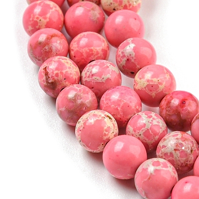 Synthetic Imperial Jasper Dyed Beads Strands G-D077-A01-03K-1