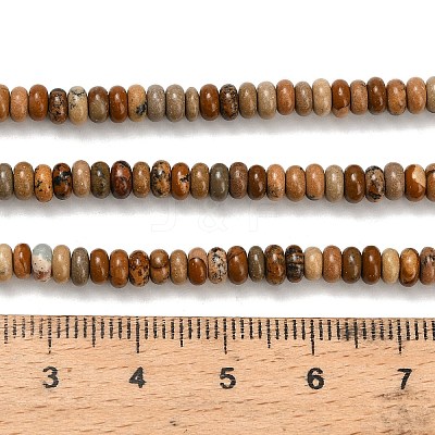 Natural Picture Jasper Beads Strands G-L635-A18-4x2mm-1