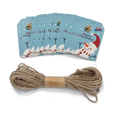 Rectangle Christmas Theme Kraft Paper Cord Display Cards CDIS-K003-02F-1