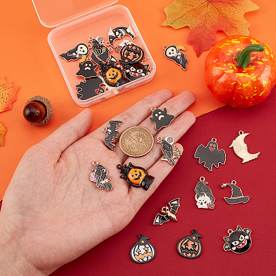 28Pcs 14 Style Alloy Enamel Pendants ENAM-PH0002-35-1