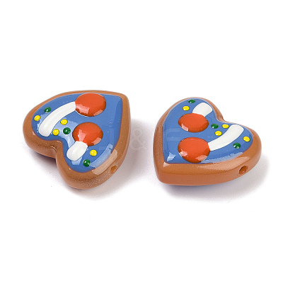 Handmade Heart Lampwork Beads Strands LAMP-P069-04A-02-1