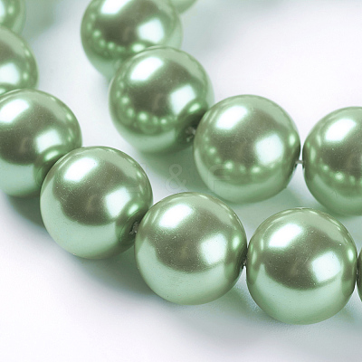 Eco-Friendly Dyed Glass Pearl Round Beads Strands HY-A002-14mm-RB008N-1