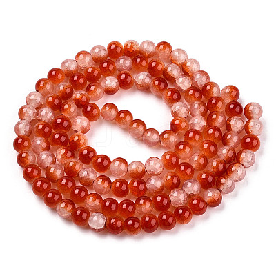 Crackle Baking Paint Imitation Jade Glass Beads Strands DGLA-T003-10mm-10-1