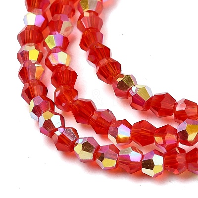 AB Color Plated Transparent Glass Beads Strands GLAA-G127-01B-1