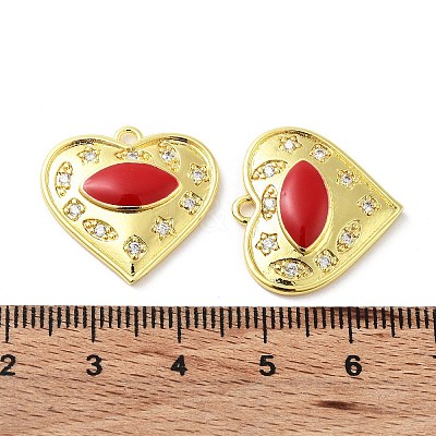 Brass Micro Pave Clear Cubic Zirconia Pendants KK-F871-06G-02-1