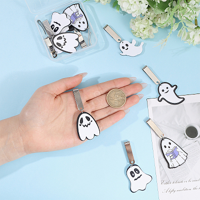 10Pcs 5 Styles Ghost Acrylic Shoe Charms HJEW-CA00021-1
