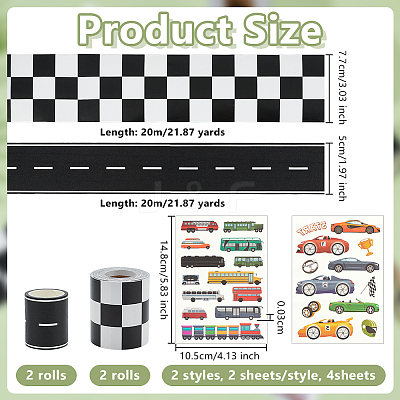 4Sheets 2 Styles Car Pattern Paper Temporary Tattoos DIY-OC0015-14-1