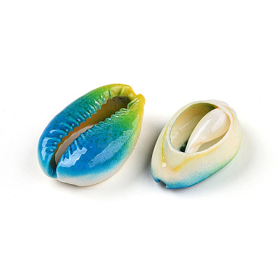 Spray Paint Cowrie Shell Beads SHEL-S274-01C-1