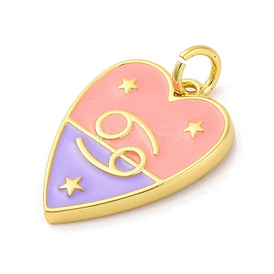 Brass Enamel Pendants KK-Z077-01G-07-1