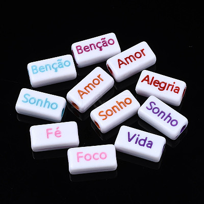 Opaque White Acrylic Beads MACR-N012-06-1