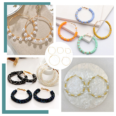30Pcs 6 Style Brass Hoop Earring Findings FIND-BBC0003-23G-1