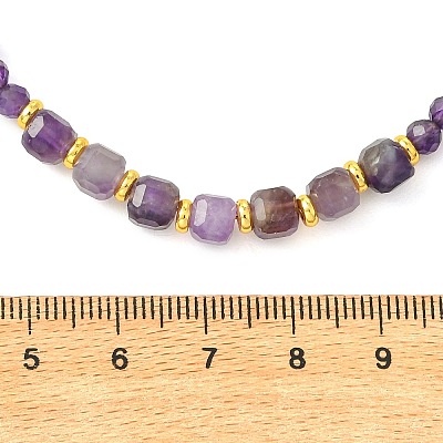 Natural Gemstone Faceted Graduated Beaded Necklaces NJEW-JN06618-1