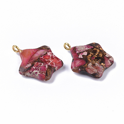 Assembled Synthetic Imperial Jasper and Bronzite Pendants G-S366-002D-1