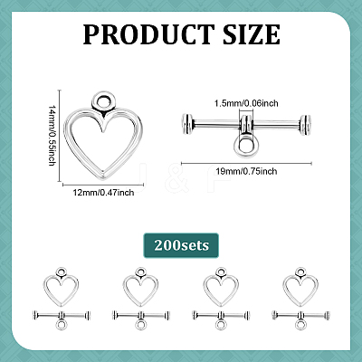 200 Bags Tibetan Style Alloy Toggle Clasps FIND-ME0003-16-1