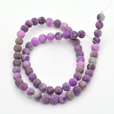 Natural & Dyed Gemstone Round Beads Strands X-G-D661-8mm-1-1
