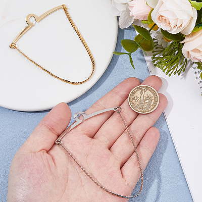 2Pcs 2 Colors Brass Button Attachment Tie Clips AJEW-HS0001-13A-1