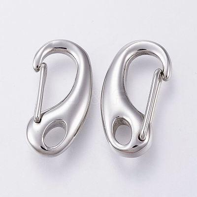 Non-Tarnish 304 Stainless Steel Push Gate Snap Keychain Clasp Findings X-STAS-G039-04P-1