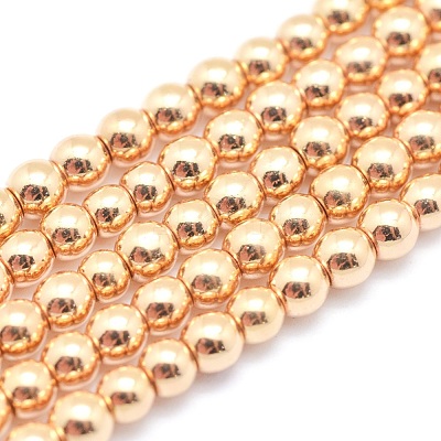 Electroplate Non-magnetic Synthetic Hematite Beads Strands G-L485-01F-LG-1