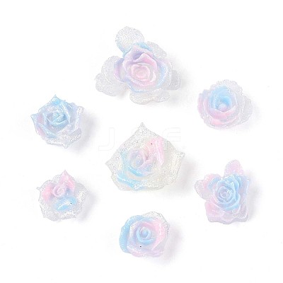 Luminous Flower Resin Cabochons CRES-T025-10B-1