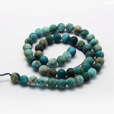 Natural Apatite Beads Strands G-K193-8mm-12-1