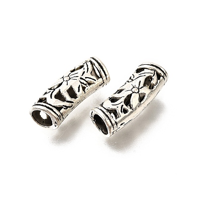 Hollow Tibetan Style Alloy European Beads TIBE-L008-33AS-1