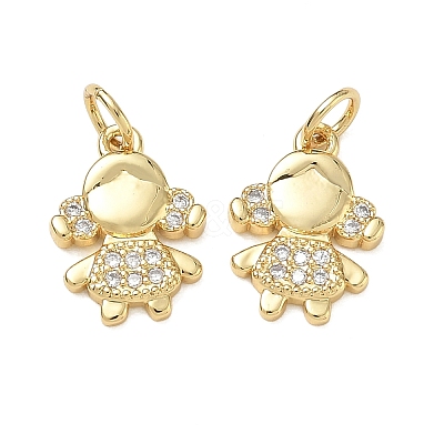 Brass Micro Pave Clear Cubic Zirconia Pendants CU-CBA9AFC-01G-29-1