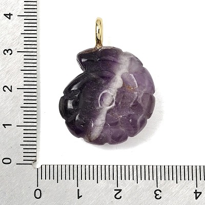 Natural Banded Amethyst Carved Pendants G-C282-01N-1