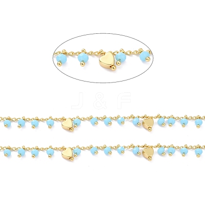 Handmade Glass Beaded Chains CHC-I038-14G-01-1