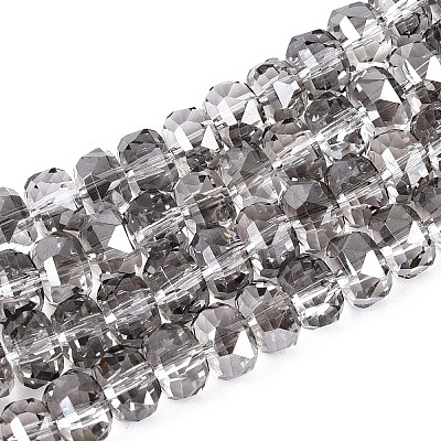 Electroplate Transparent Glass Beads Strands EGLA-N022-04A-D02-1