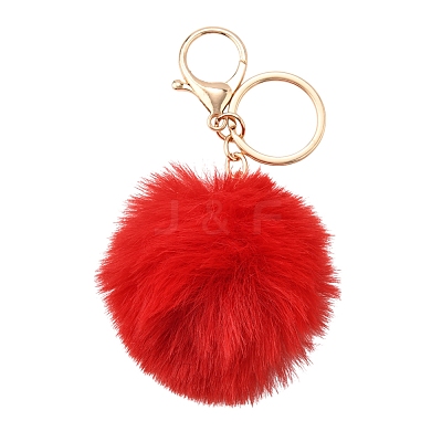 Faux Rabbit Fur Pom Pom Ball Keychain KEYC-FS00031-05-1