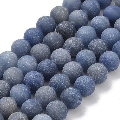 Dyed & Heated Natural Blue Aventurine Beads Strands G-J376-31-10mm-1